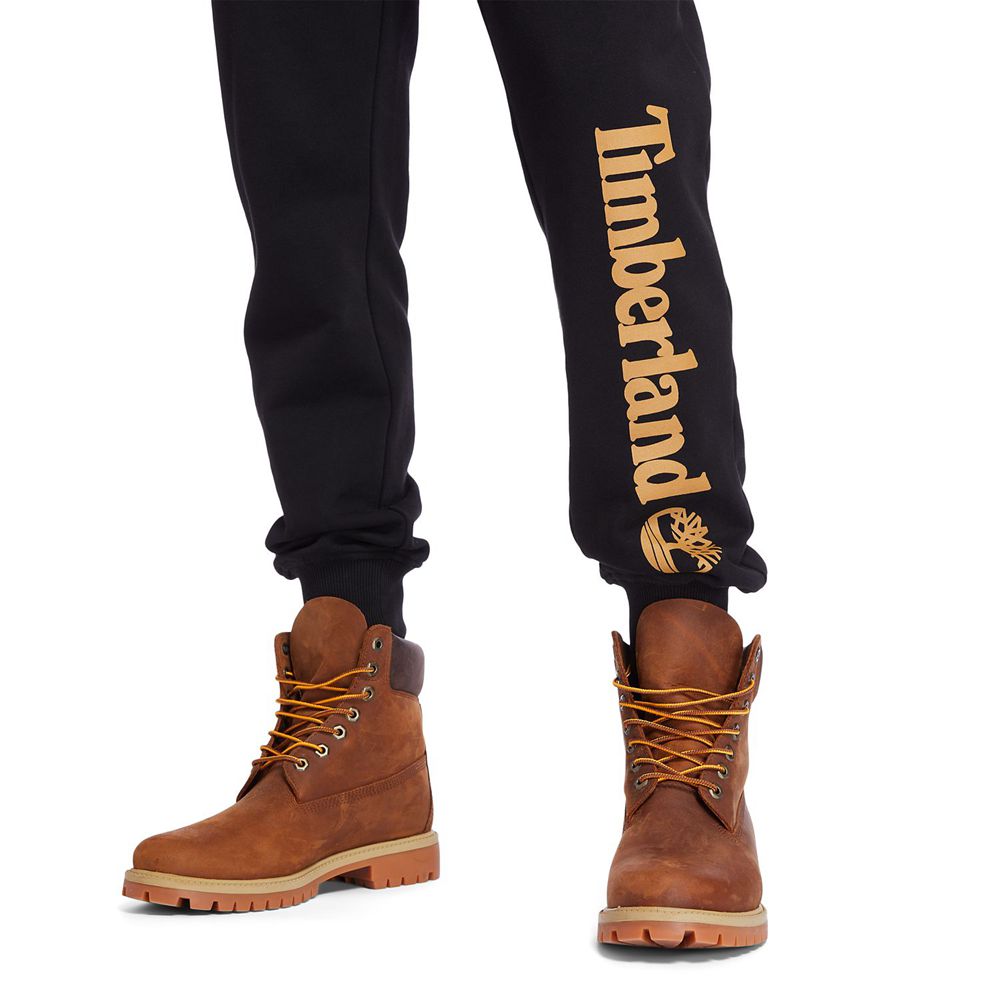 Pantalones Timberland Hombre Logo Sweat Negras - Chile LUP-182306